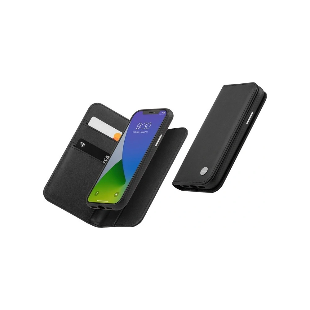Hurtownia GSM - Etui Moshi Overture 2w1 Apple iPhone 12/12 Pro z kieszeniami na karty + stand up (system SnapTo) (Jet Black) - MOSH109BLK - {ean13} - Hurt