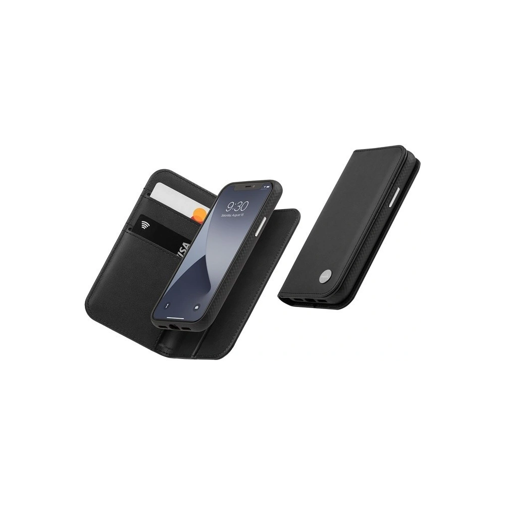 Hurtownia GSM - Etui Moshi Overture 2w1 Apple iPhone 12 mini z kieszeniami na karty + stand up (system SnapTo) (Jet Black) - MOSH111BLK - {ean13} - Hurt