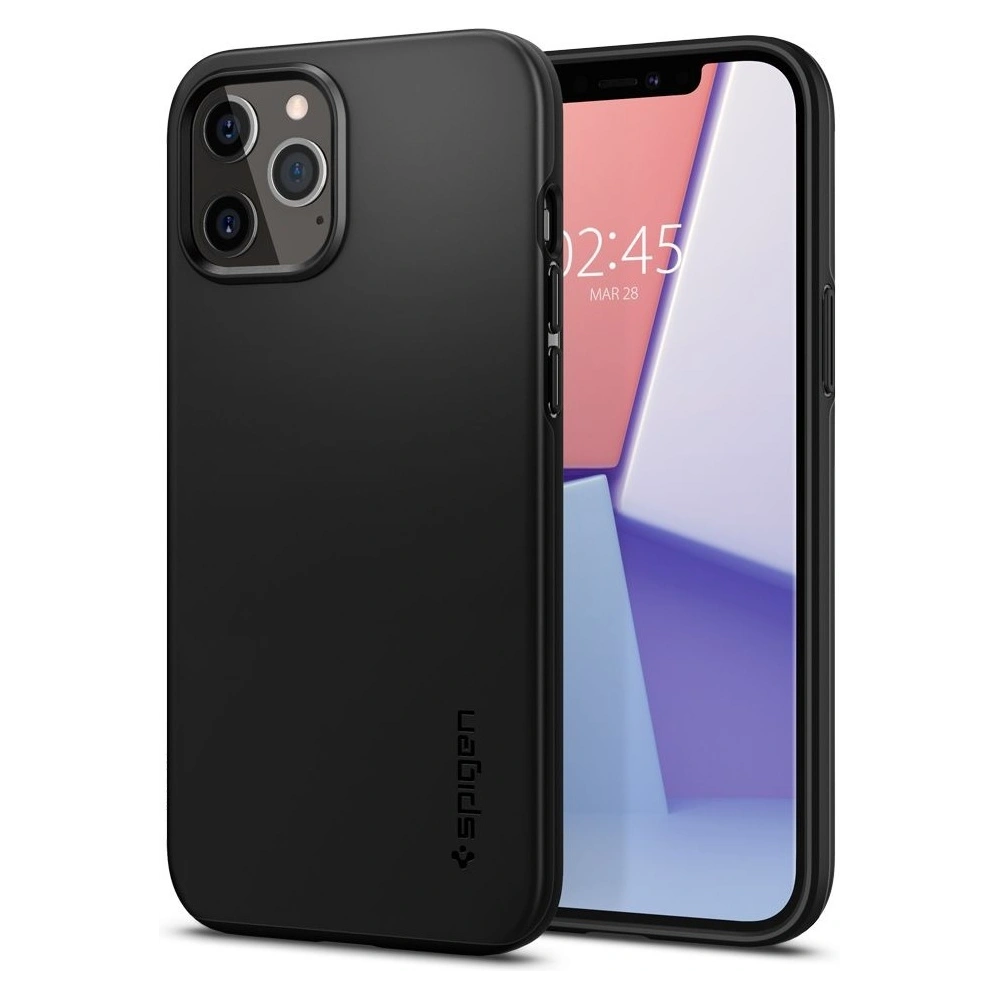 Hurtownia GSM - Etui Spigen Thin Fit Apple iPhone 12/12 Pro Black - SPN1291BLK - {ean13} - Hurt