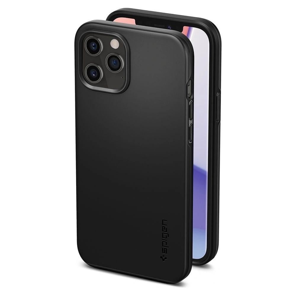 Hurtownia GSM - Etui Spigen Thin Fit Apple iPhone 12/12 Pro Black - SPN1291BLK - {ean13} - Hurt