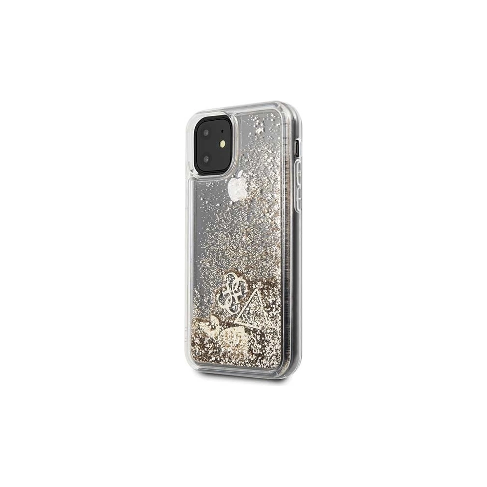 Wholesale Guess GUOHCN61GLHFLGO Apple iPhone 11 gold hardcase Glitter Charms - GUE663GLD - {ean13} - Hurt