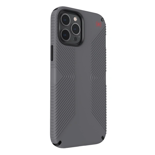 Etui Speck Presidio2 Grip Apple iPhone 12 Pro Max z powłoką MICROBAN (Graphite Grey/Bold Red)