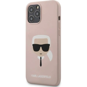 Etui Karl Lagerfeld KLHCP12LSLKHLP Apple iPhone 12 Pro Max jasnoróżowy/light pink hardcase Silicone Karl`s Head