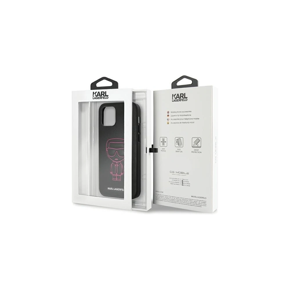 Wholesale Karl Lagerfeld KLHCP12MPCUIKPI Apple iPhone 12/12 Pro pink hardcase Karl Ikonik Outline - KLD364PNK - {ean13} - Hurt