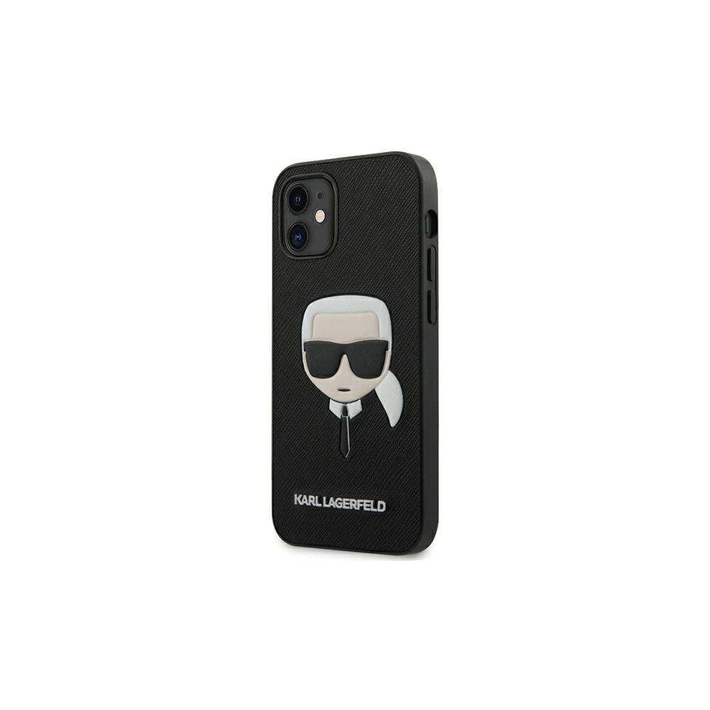 Wholesale Karl Lagerfeld KLHCP12MSAKHBK Apple iPhone 12/12 Pro black hardcase Saffiano Ikonik Karl`s Head - KLD365BLK - {ean13} - Hurt