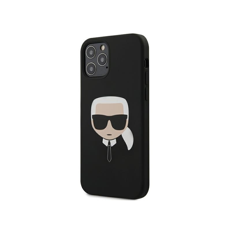 Karl Lagerfeld Distributor - 3700740482728 - KLD368BLK - Karl Lagerfeld KLHCP12MSLKHBK Apple iPhone 12/12 Pro black hardcase Silicone Karl`s Head - B2B homescreen
