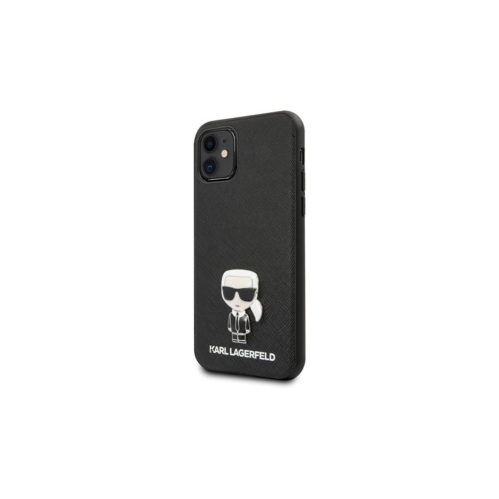 Wholesale Karl Lagerfeld KLHCP12SIKMSBK Apple iPhone 12 mini black hardcase Saffiano Ikonik Metal - KLD370BLK - {ean13} - Hurt