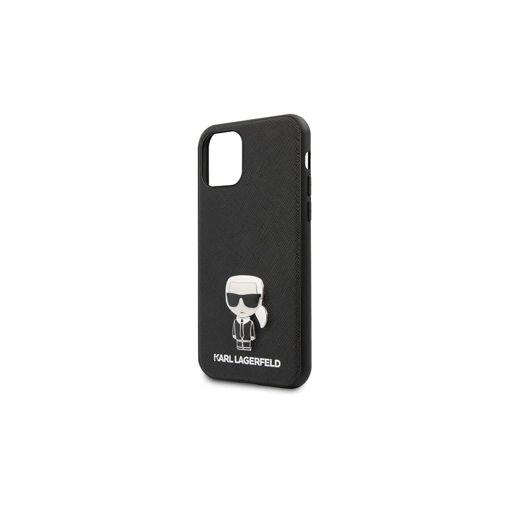 Wholesale Karl Lagerfeld KLHCP12SIKMSBK Apple iPhone 12 mini black hardcase Saffiano Ikonik Metal - KLD370BLK - {ean13} - Hurt