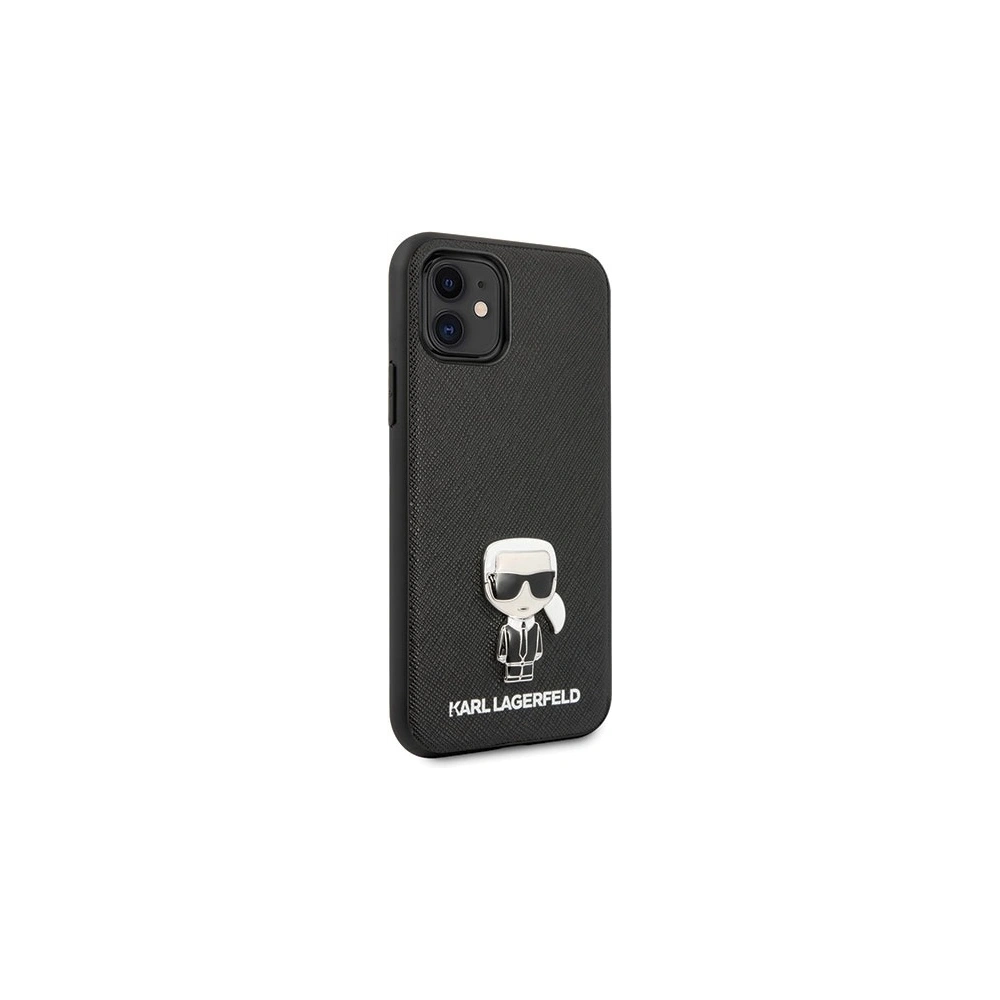 Wholesale Karl Lagerfeld KLHCP12SIKMSBK Apple iPhone 12 mini black hardcase Saffiano Ikonik Metal - KLD370BLK - {ean13} - Hurt