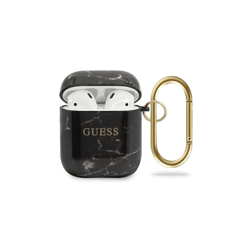 Wholesale Guess GUACA2TPUMABK Apple AirPods cover black Marble Collection - GUE666BLK - {ean13} - Hurt