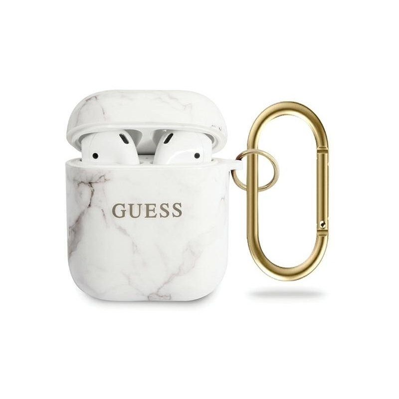 Hurtownia Guess - 3700740485538 - GUE667WHT - Guess GUACA2TPUMAWH Apple AirPods cover biały/white Marble Collection - B2B homescreen