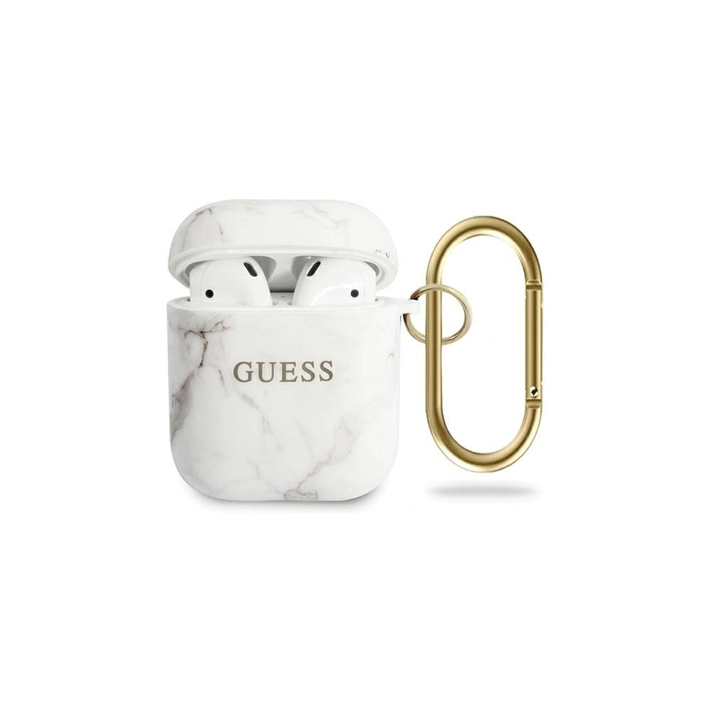 Hurtownia GSM - Guess GUACA2TPUMAWH Apple AirPods cover biały/white Marble Collection - GUE667WHT - {ean13} - Hurt