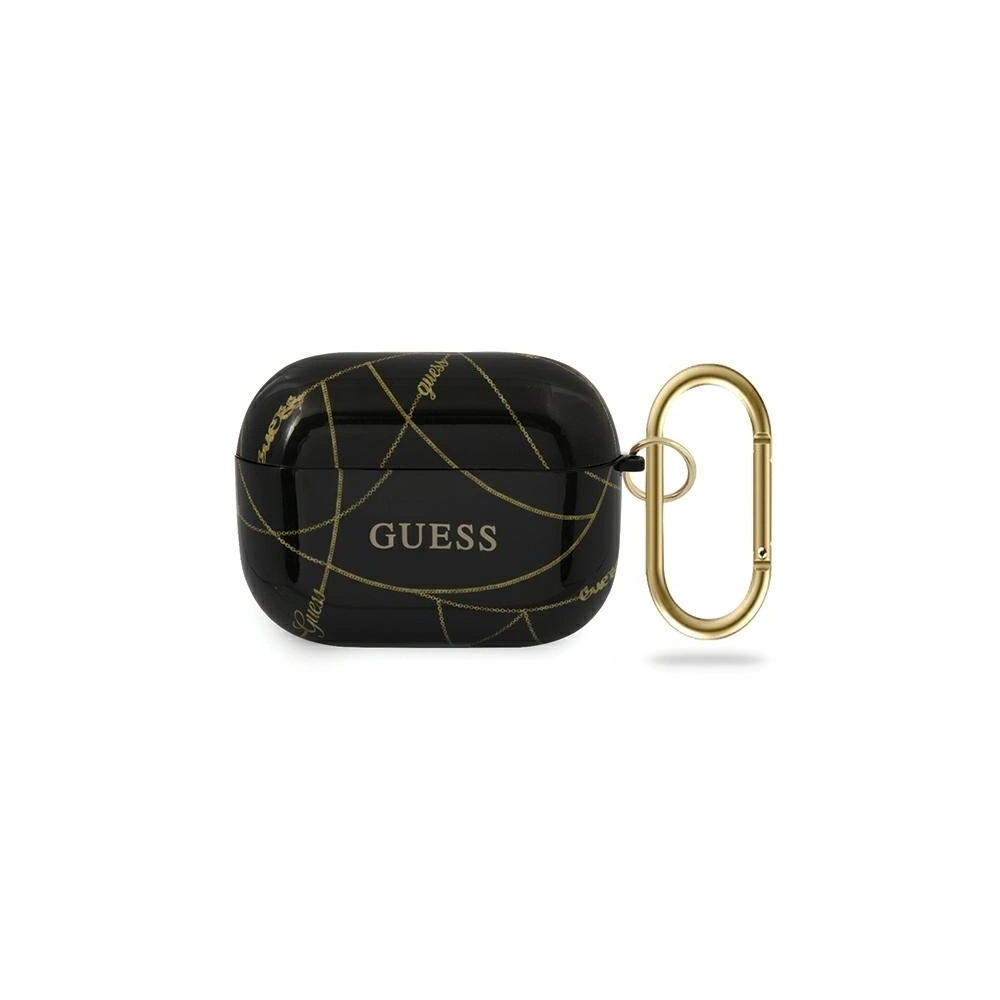 Hurtownia GSM - Guess GUACAPTPUCHBK Apple AirPods Pro Hülle schwarz/black Gold Chain Collection - GUE669BLK - {ean13} - Hurt