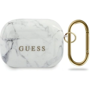 Guess GUACAPTPUMAWH Apple AirPods Pro cover biały/white Marble Collection
