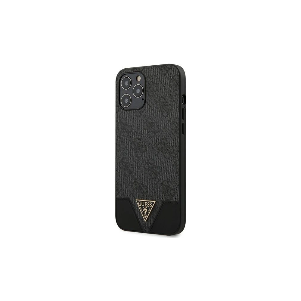 Wholesale Guess GUHCP12LPU4GHBK Apple iPhone 12 Pro Max grey hardcase 4G Triangle Collection - GUE678GRY - {ean13} - Hurt