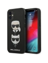 Karl Lagerfeld KLHCP12SSAKICKCBK Apple iPhone 12 mini black hardcase Saffiano Ikonik Karl&Choupette Head