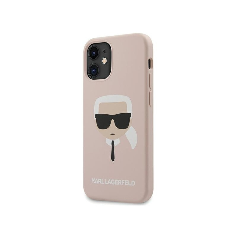 Karl Lagerfeld Distributor - 3700740482742 - KLD377PNK - Karl Lagerfeld KLHCP12SSLKHLP Apple iPhone 12 mini light pink hardcase Silicone Karl`s Head - B2B homescreen