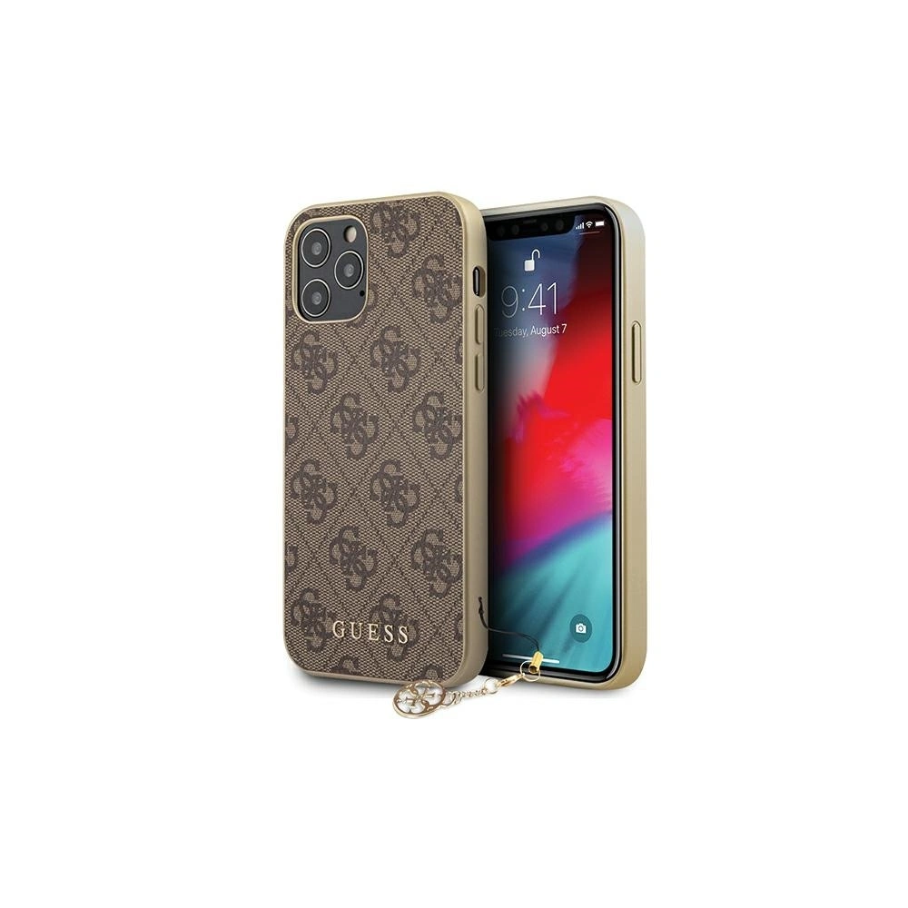 Hurtownia GSM - Etui Guess GUHCP12MGF4GBR Apple iPhone 12/12 Pro brązowy/brown hardcase 4G Charms Collection - GUE685BR - {ean13} - Hurt