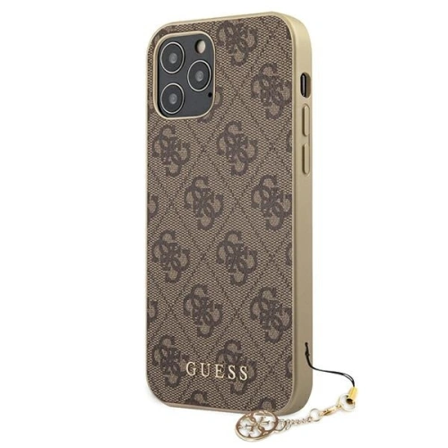 Etui Guess GUHCP12MGF4GBR Apple iPhone 12/12 Pro brązowy/brown hardcase 4G Charms Collection