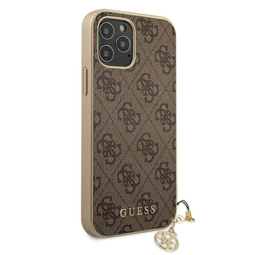 Etui Guess GUHCP12MGF4GBR Apple iPhone 12/12 Pro brązowy/brown hardcase 4G Charms Collection