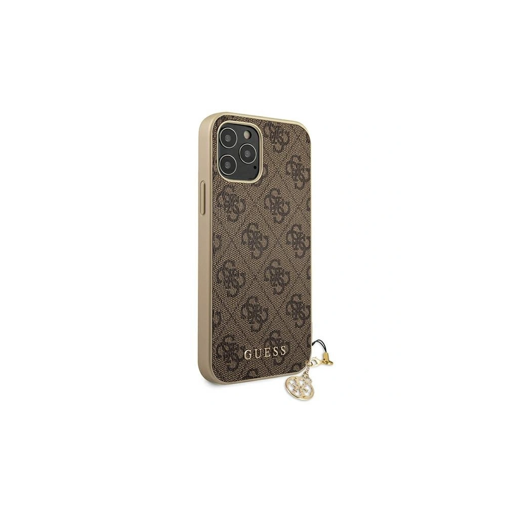 Wholesale Guess GUHCP12MGF4GBR Apple iPhone 12/12 Pro brown hardcase 4G Charms Collection - GUE685BR - {ean13} - Hurt