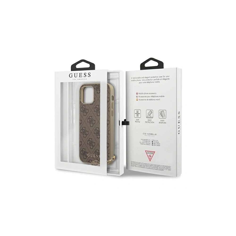 Hurtownia GSM - Etui Guess GUHCP12MGF4GBR Apple iPhone 12/12 Pro brązowy/brown hardcase 4G Charms Collection - GUE685BR - {ean13} - Hurt