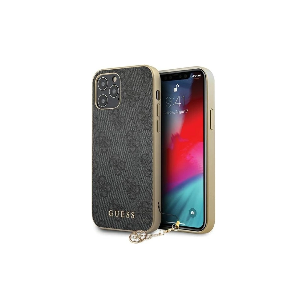 Hurtownia GSM - Etui Guess GUHCP12MGF4GGR Apple iPhone 12/12 Pro szary/grey hardcase 4G Charms Collection - GUE686GRY - {ean13} - Hurt