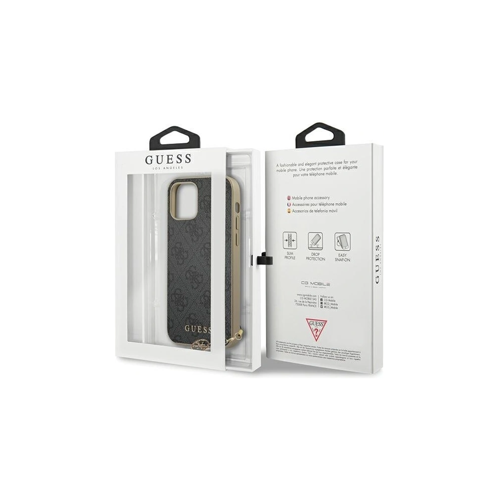 Hurtownia GSM - Etui Guess GUHCP12MGF4GGR Apple iPhone 12/12 Pro szary/grey hardcase 4G Charms Collection - GUE686GRY - {ean13} - Hurt