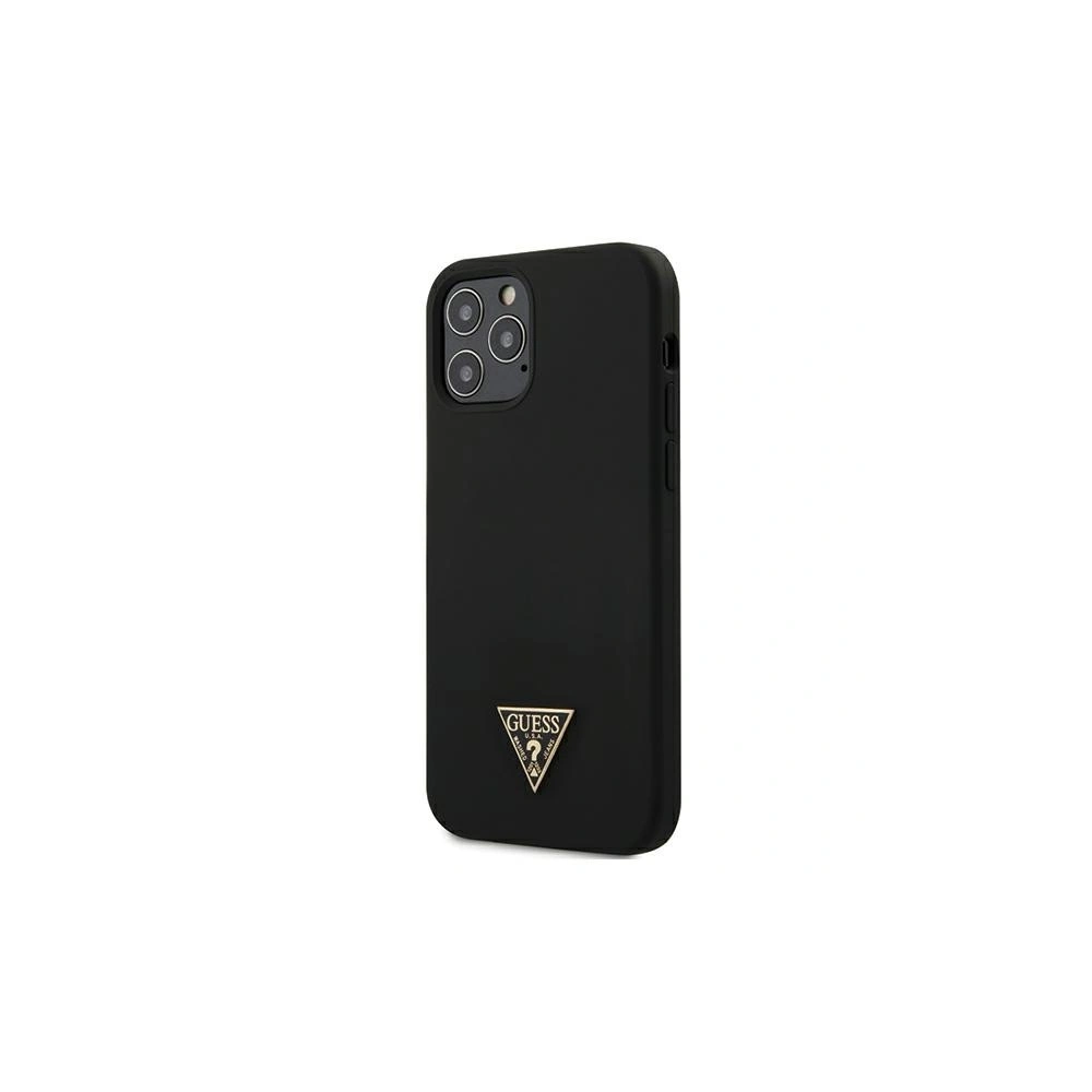Hurtownia GSM - Etui Guess GUHCP12MLSTMBK Apple iPhone 12/12 Pro black/czarny hardcase Silicone Triangle Logo - GUE689BLK - {ean13} - Hurt