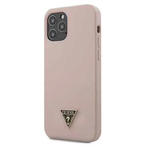 Hurtownia GSM - Etui Guess GUHCP12MLSTMLP Apple iPhone 12/12 Pro jasnoróżowy/light pink hardcase Silicone Triangle Logo - GUE690PNK - {ean13} - Hurt