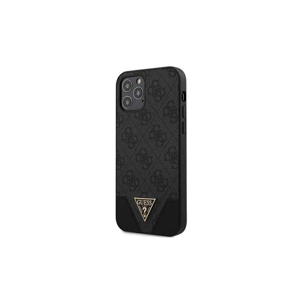 Wholesale Guess GUHCP12MPU4GHBK Apple iPhone 12/12 Pro grey hardcase 4G Triangle Collection - GUE691GRY - {ean13} - Hurt