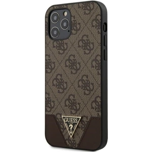 Hurtownia GSM - Etui Guess GUHCP12MPU4GHBR Apple iPhone 12/12 Pro brązowy/brown hardcase 4G Triangle Collection - GUE692BR - {ean13} - Hurt