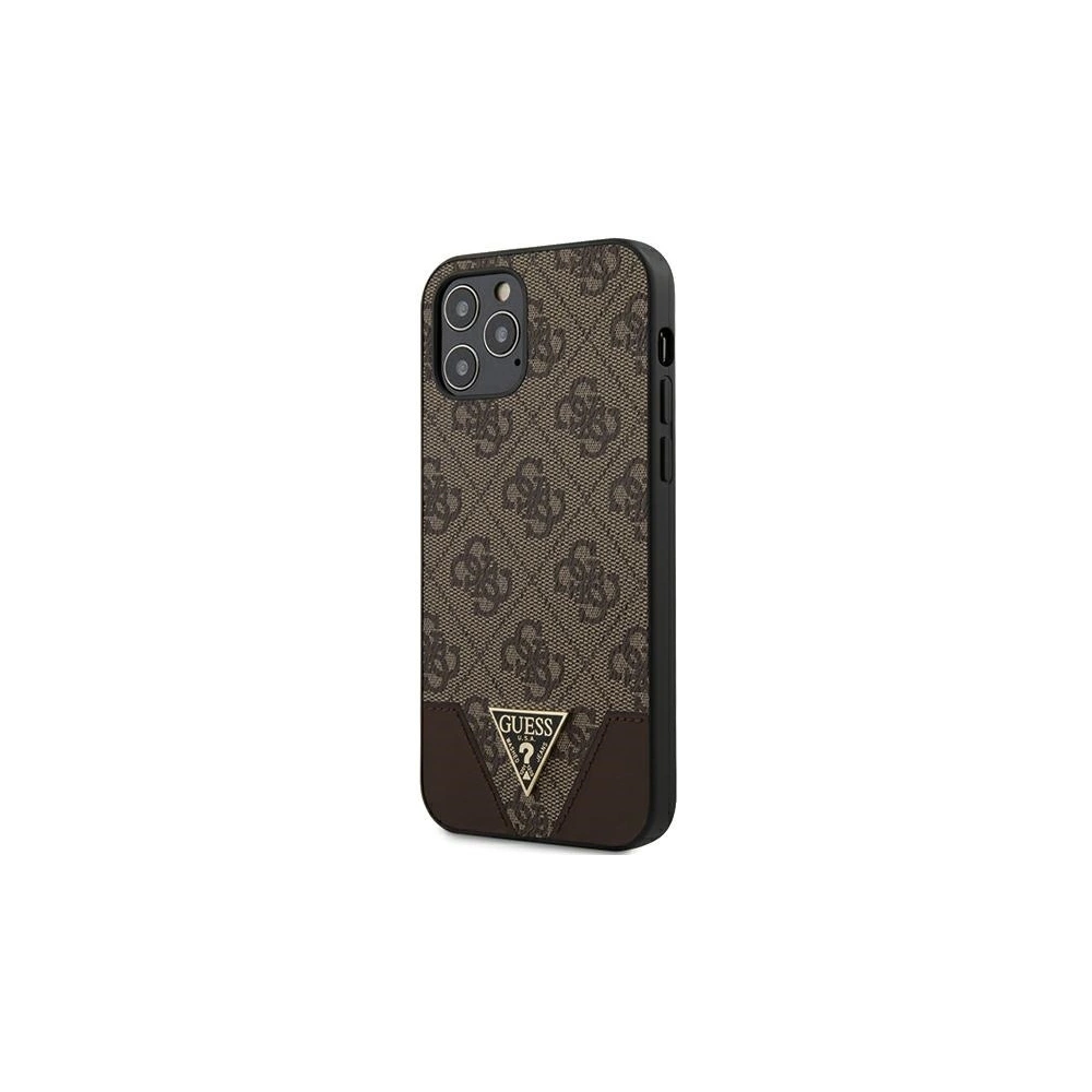 Hurtownia GSM - Etui Guess GUHCP12MPU4GHBR Apple iPhone 12/12 Pro brązowy/brown hardcase 4G Triangle Collection - GUE692BR - {ean13} - Hurt