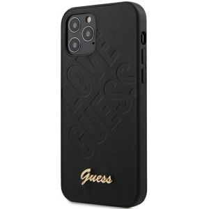 Etui Guess GUHCP12MPUILGBK Apple iPhone 12/12 Pro czarny/black hardcase Iridescent Love Script Gold Logo