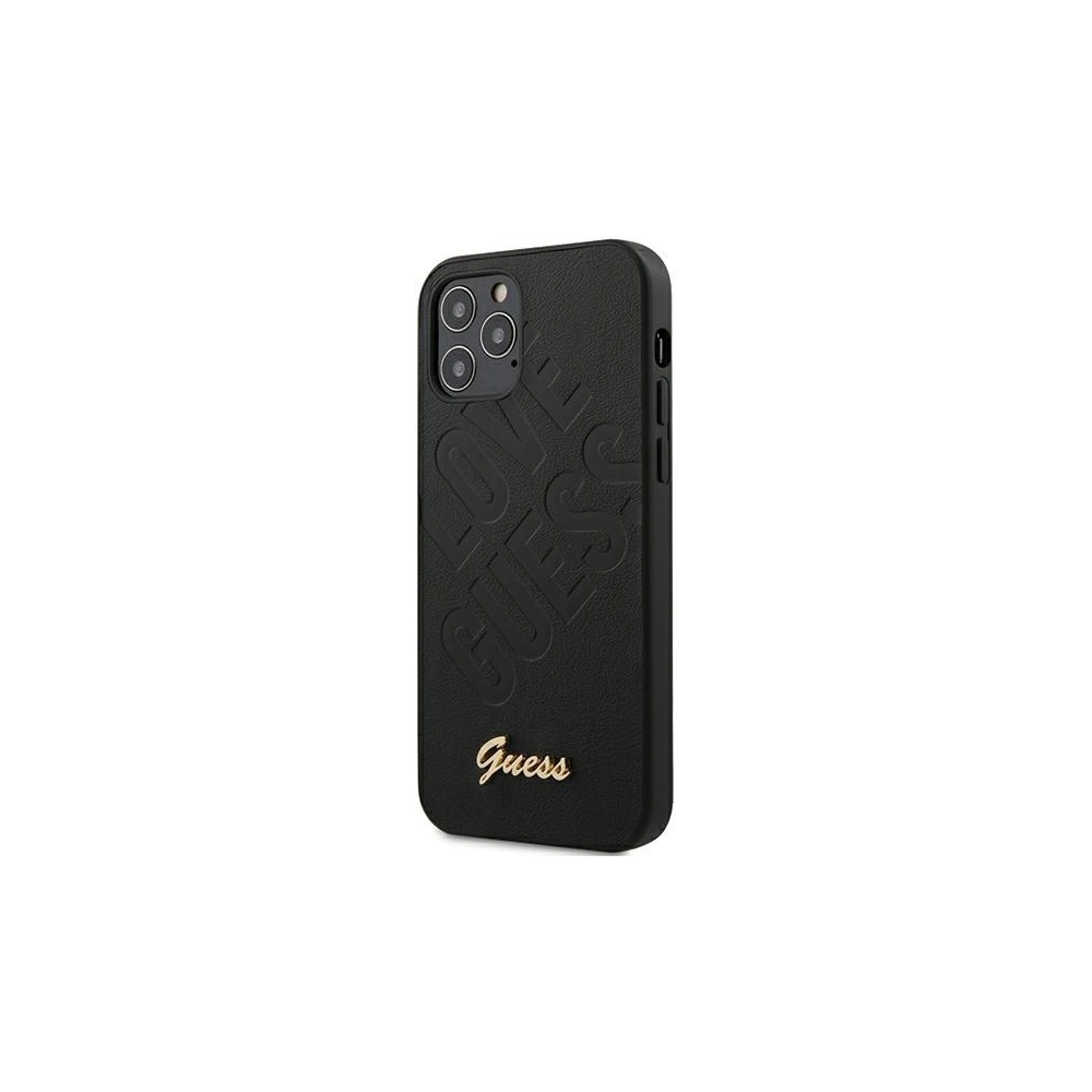 Hurtownia GSM - Etui Guess GUHCP12MPUILGBK Apple iPhone 12/12 Pro czarny/black hardcase Iridescent Love Script Gold Logo - GUE693BLK - {ean13} - Hurt
