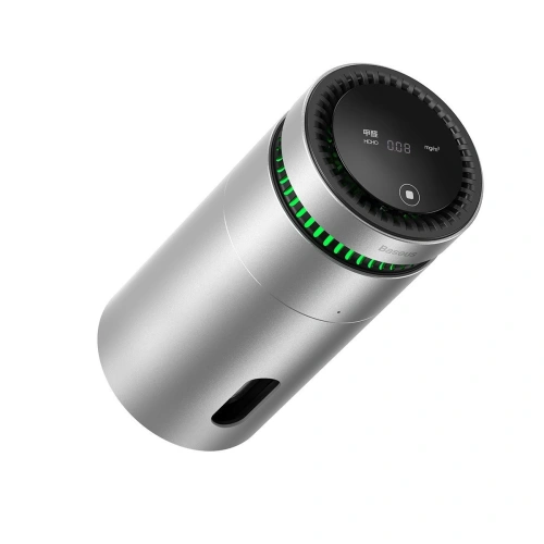 Samochodowy oczyszczacz powietrza Baseus, ze wskaźnikiem formaldehydu (srebrny)