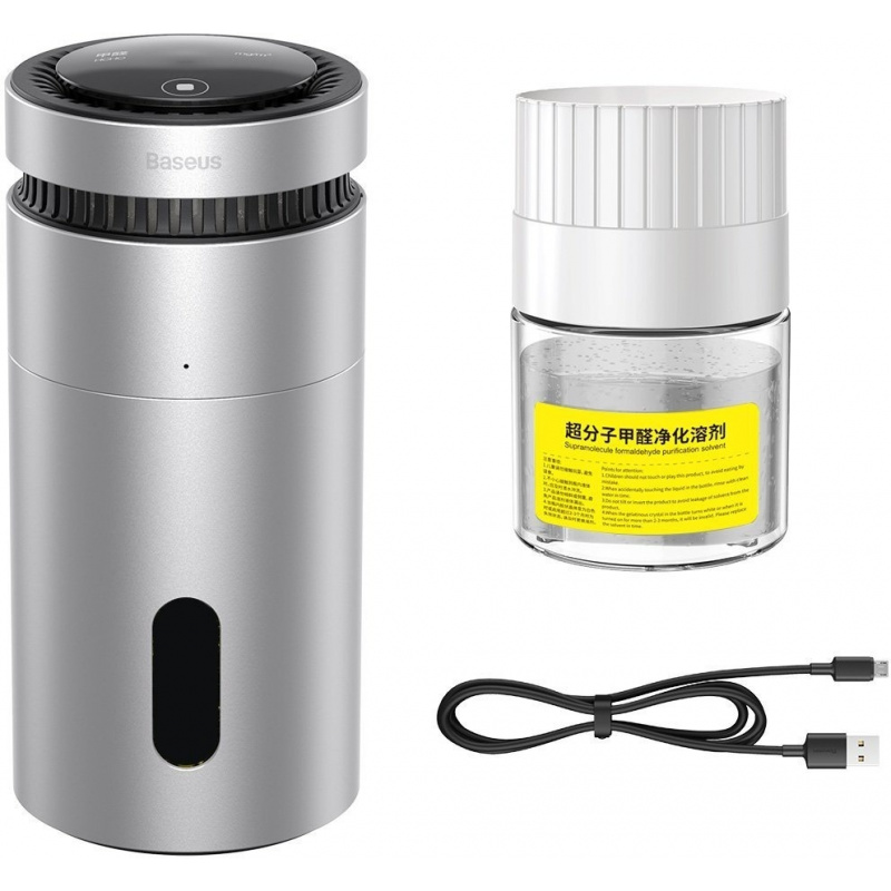 Baseus Distributor - 6953156227309 - BSU1813SLV - Baseus car air purifier, with formaldehyde indicator (silver) - B2B homescreen
