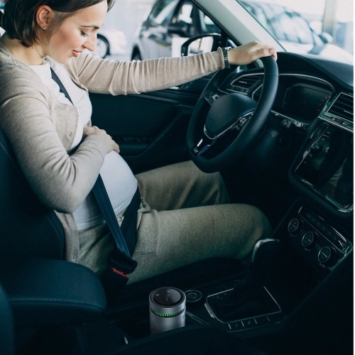 Samochodowy oczyszczacz powietrza Baseus, ze wskaźnikiem formaldehydu (srebrny)