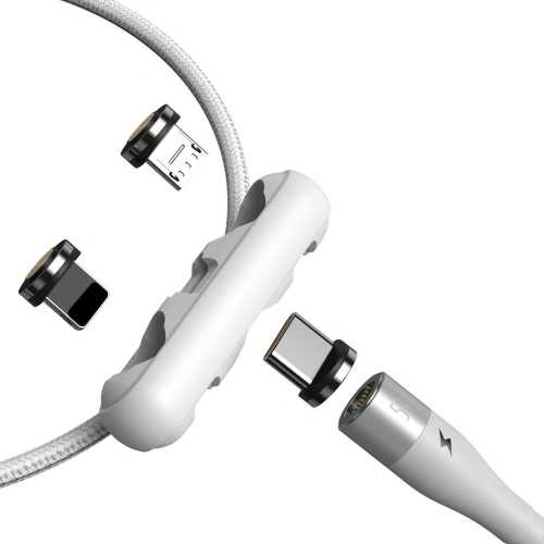 Kabel USB Baseus Fast 4w1 USB do USB-C / Lightning / Micro 5A 1m (biały)