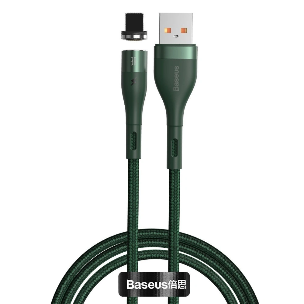 Hurtownia GSM - Kabel magnetyczny USB - Lightning Baseus Zinc 2.4A 1m (zielony) - BSU1817GRN - {ean13} - Hurt