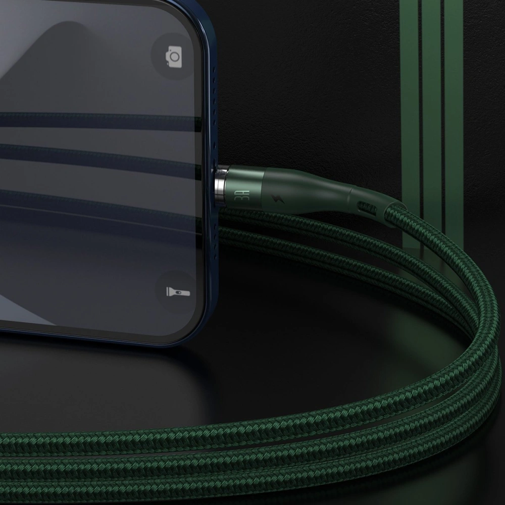 Hurtownia GSM - Kabel magnetyczny USB - Lightning Baseus Zinc 2.4A 1m (zielony) - BSU1817GRN - {ean13} - Hurt