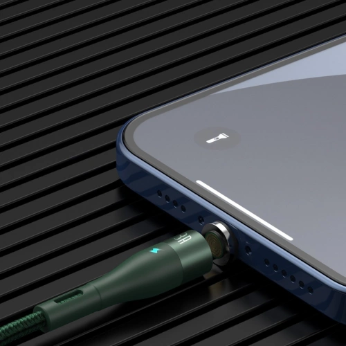 Kabel magnetyczny USB - Lightning Baseus Zinc 2.4A 1m (zielony)