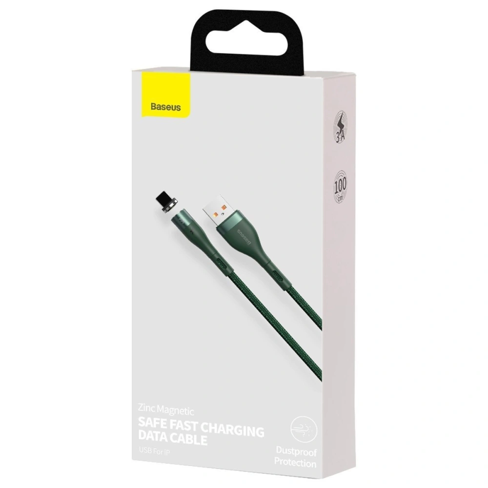 Hurtownia GSM - Kabel magnetyczny USB - Lightning Baseus Zinc 2.4A 1m (zielony) - BSU1817GRN - {ean13} - Hurt