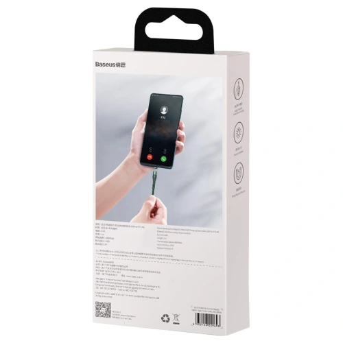 Kabel magnetyczny USB - Lightning Baseus Zinc 2.4A 1m (zielony)