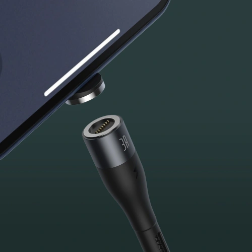 Kabel magnetyczny USB - Lightning Baseus Zinc 2.4A 1m (szaro-czarny)