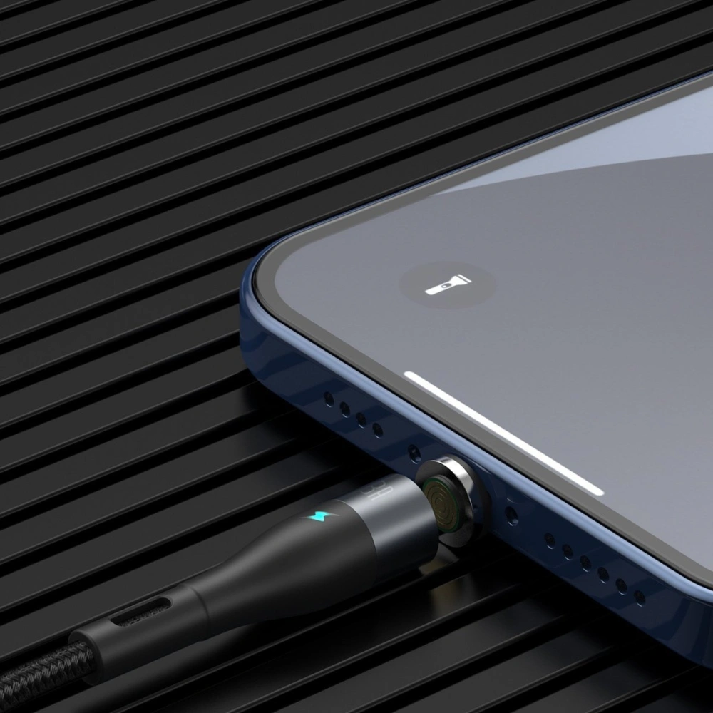 Hurtownia GSM - Kabel magnetyczny USB - Lightning Baseus Zinc 2.4A 1m (szaro-czarny) - BSU1818GRYBLK - {ean13} - Hurt