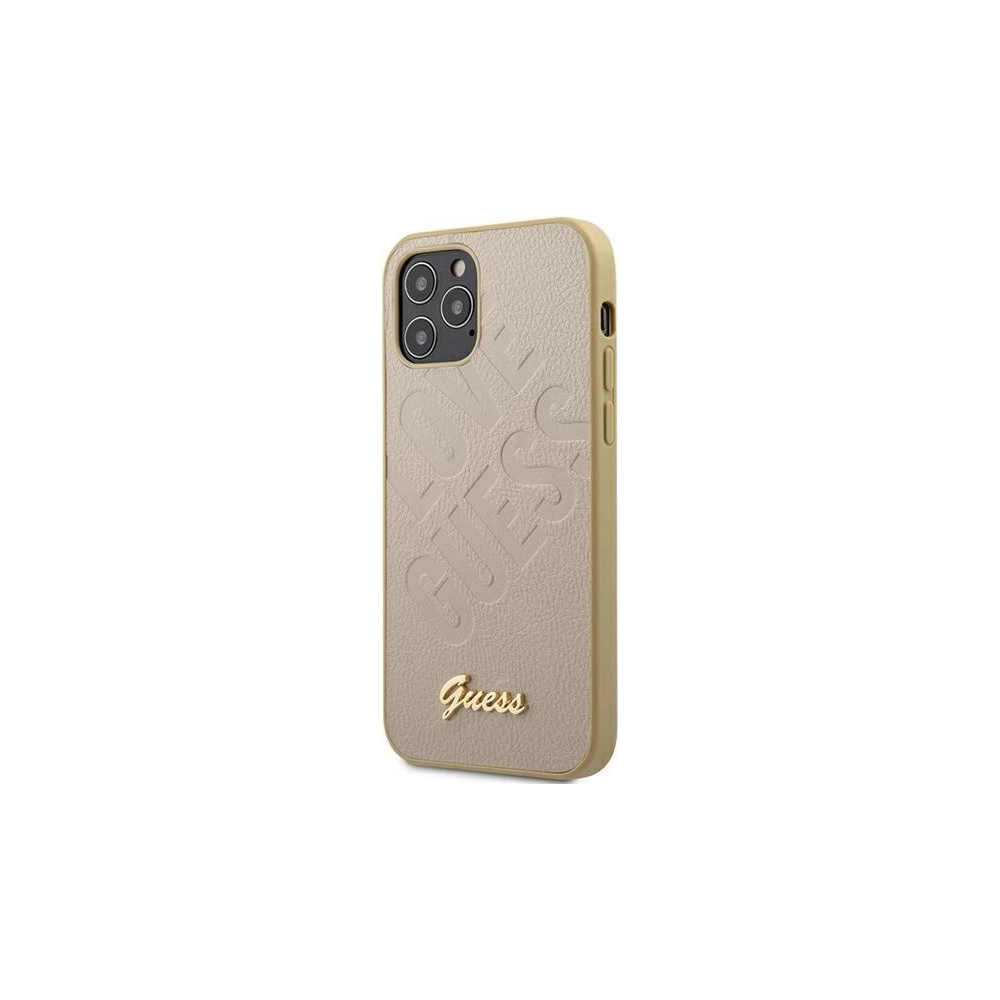 Wholesale Guess GUHCP12MPUILGLG Apple iPhone 12/12 Pro gold hardcase Iridescent Love Script Gold Logo - GUE694GLD - {ean13} - Hurt