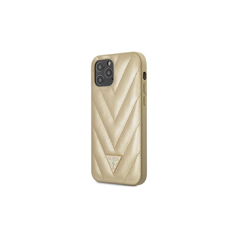 Hurtownia GSM - Etui Guess GUHCP12MPUVQTMLBE Apple iPhone 12/12 Pro złoty/gold hardcase V-Quilted Collection - GUE695GLD - {ean13} - Hurt