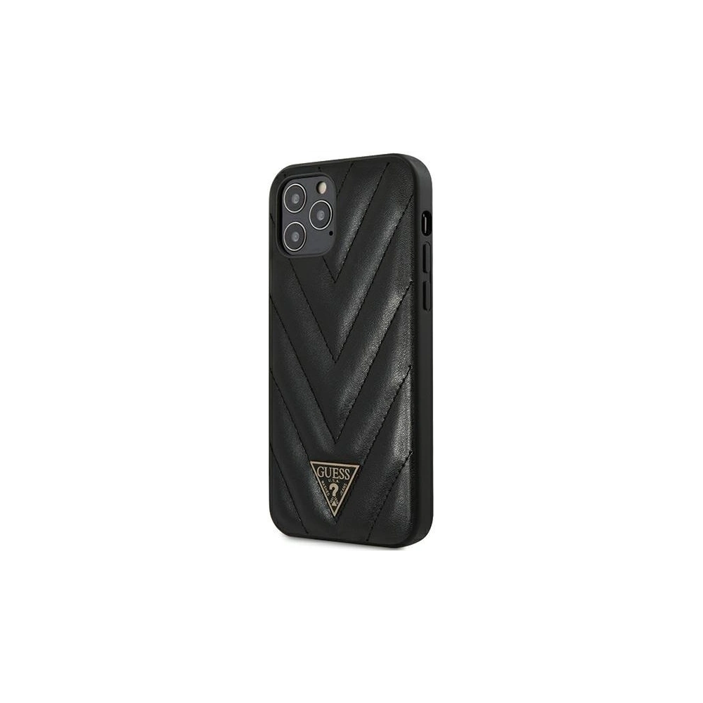 Wholesale Guess GUHCP12MPUVQTMLBK Apple iPhone 12/12 Pro black hardcase V-Quilted Collection - GUE696BLK - {ean13} - Hurt