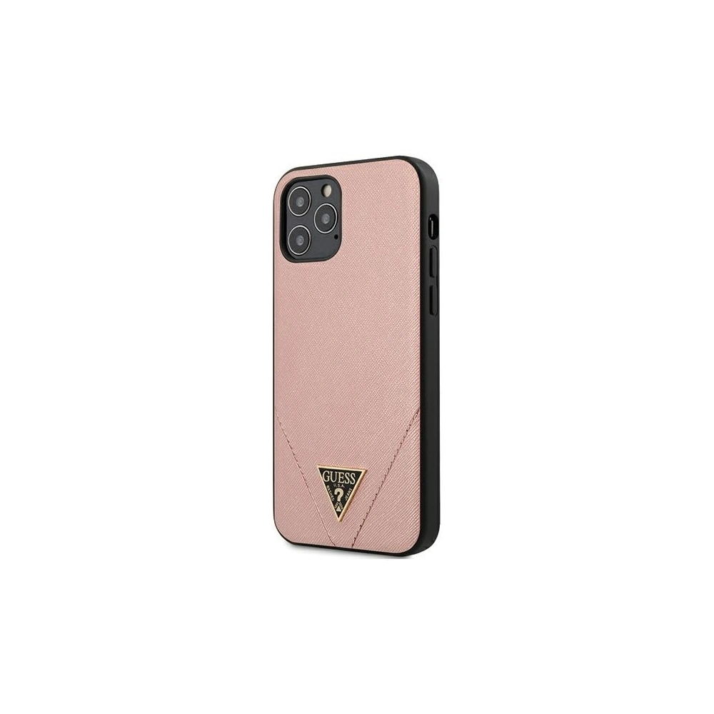 Hurtownia GSM - Etui Guess GUHCP12MVSATMLPI Apple iPhone 12/12 Pro różowy/pink hardcase Saffiano - GUE697PNK - {ean13} - Hurt